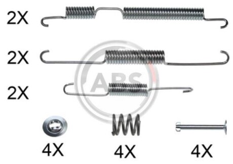 Монтажний к-кт гальмівних колодок A.B.S. - A.B.S. 0009Q