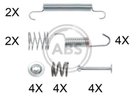 Монтажний к-кт гальмівних колодок A.B.S. - A.B.S. 0899Q