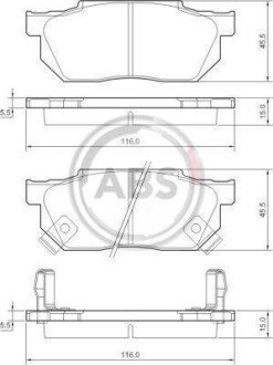 Гальмівні колодки пер. Civic/Prelude/Accord 81-95 - (45022SB2525, 45022SB2673, 45022SB6000) A.B.S. 36167