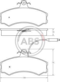 Комплект тормозных колодок, дисковый тормоз - (zf09938205, zf09937786, 9945070) A.B.S. 36470