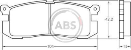 Гальмівні колодки зад. Probe/626 89-98 - (3395842, E92Z2200A, GJ872648ZA) A.B.S. 36672