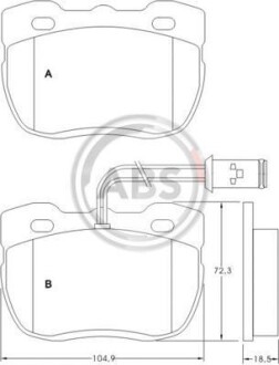 Комплект тормозных колодок, дисковый тормоз - (sfp500180) A.B.S. 36696/1