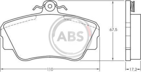 Гальмівні колодки пер. Volvo 400 Series 88-97 - (33447871, 3344061) A.B.S. 36703