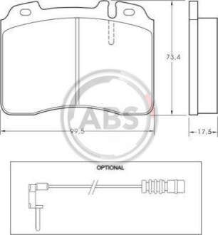 Комплект тормозных колодок, дисковый тормоз - ((0024201920, 0024203720, 0024201520, A0024203720, A0024201920)) A.B.S. 36716