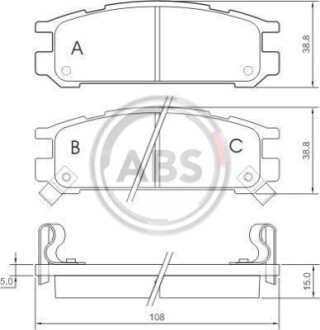 Гальмівні колодки дискові (1 к-т) A.B.S. - (26296AA061, 26296AA062, 26296AA080) A.B.S. 36721