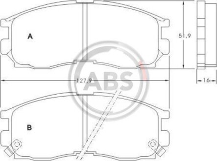 Гальмівні колодки дискові (1 к-т) A.B.S. - (58101M2A01, MB699174, MB699266) A.B.S. 36763