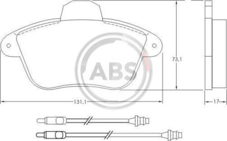 Гальмівні колодки пер. Peugeot 605 89-99 - (425190, 425089, 425281) A.B.S. 36765