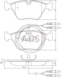 Гальмівні колодки дискові (1 к-т) A.B.S. - A.B.S. 36774