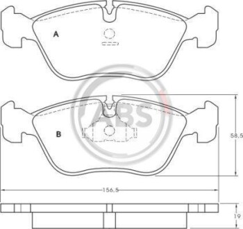 Гальмівні колодки пер. C70/V70/S70/ 92-05 - A.B.S. 36783