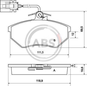 Гальмівні колодки дискові (1 к-т) A.B.S. - A.B.S. 36811