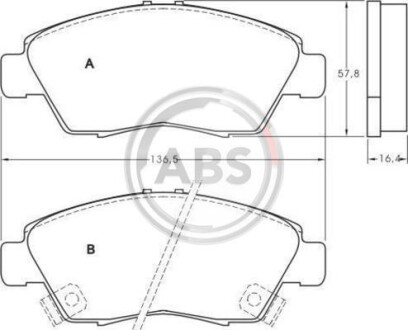 Гальмівні колодки пер. Civic 89-12 - (45022SNCE00, 45022SZTG00, 45022SZTJ00) A.B.S. 36831