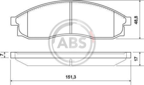 Гальмівні колодки дискові (1 к-т) A.B.S. - (d106038UX0, MN102617, 4106089E92) A.B.S. 36862