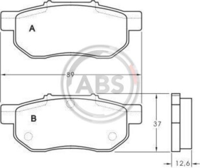 Гальмівні колодки зад. Jazz/City/Fit/Civic/Ballade/CRX 92- - (06430SAAE50, 43022SAAE51, 43022SO4E01) A.B.S. 36870