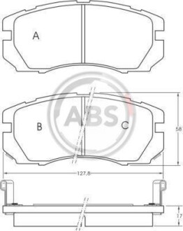 Гальмівні колодки дискові (1 к-т) A.B.S. - (26296AA040, 26296AA041, 26296AA180) A.B.S. 36878