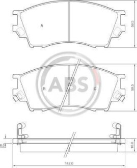 Гальмівні колодки дискові (1 к-т) A.B.S. - A.B.S. 36929