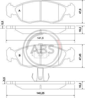 Гальмівні колодки дискові (1 к-т) A.B.S. - (425103, 425121, 425122) A.B.S. 36978