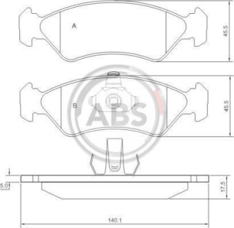 Гальмівні колодки дискові (1 к-т) A.B.S. - A.B.S. 36996