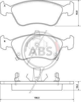 Гальмівні колодки пер. Avensis (00-03) - A.B.S. 37029