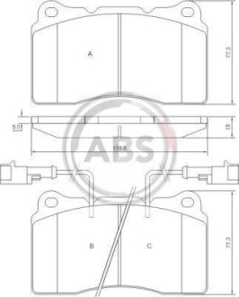 Гальмівні колодки дискові A.B.S. - (9951155, 9851050, 77364516) A.B.S. 37106