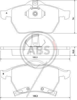 Гальмівні колодки дискові (1 к-т) A.B.S. - A.B.S. 37116