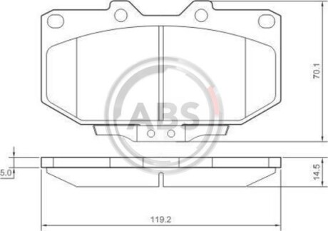 Гальмівні колодки дискові (1 к-т) A.B.S. - (26296FA100, 26296FE070, 26296FA140) A.B.S. 37128