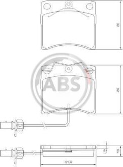 Гальмівні колодки дискові (1 к-т) A.B.S. - A.B.S. 37144