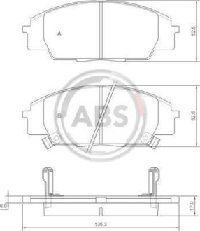 Гальмівні колодки пер. Civic/S2000 99-11 - (45022S2AA01, 45022S2AE01, 45022S2AE10) A.B.S. 37174