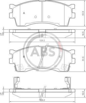 Гальмівні колодки дискові (1 к-т) A.B.S. - A.B.S. 37180