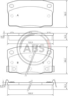 Гальмівні колодки дискові (1 к-т) A.B.S. - A.B.S. 37304 (фото 1)