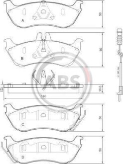 Гальмівні колодки дискові (1 к-т) A.B.S. - A.B.S. 37322