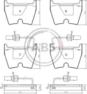 Гальмівні колодки дискові A.B.S. - (3D0698151A, 4B3698151A, 8T0698151D) A.B.S. 37367