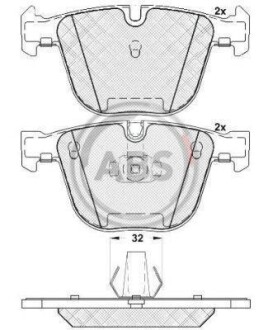 Гальмівні колодки дискові A.B.S. - (34216783555, 34216794879, 34212365766) A.B.S. 37371