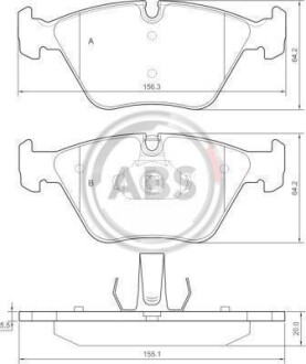 Гальмівні колодки пер. BMW 3(E46) 99-07/X3(E83) 03-11 (ATE) - A.B.S. 37374