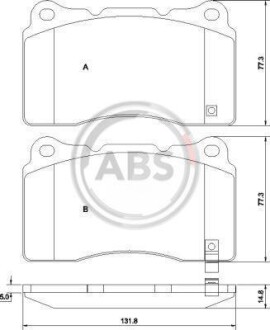 Гальмівні колодки дискові (1 к-т) A.B.S. - (26296FE042, 26296FE100, MR407376) A.B.S. 37447