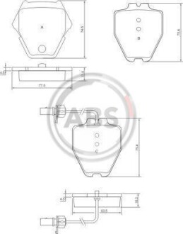 Гальмівні колодки пер. VW Phaeton 02-07 (TRW) - (4B0698151S, 3D0698151B, 4B0698151D) A.B.S. 37448