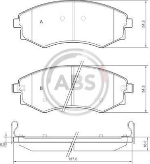 Гальмівні колодки дискові (1 к-т) A.B.S. - A.B.S. 37468