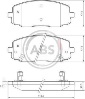 Гальмівні колодки пер. Kia Picanto/Hyundai i10 04- (mando) - A.B.S. 37474