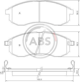 Гальмівні колодки дискові (1 к-т) A.B.S. - (mn102622, mr977365, dbp511126) A.B.S. 37481