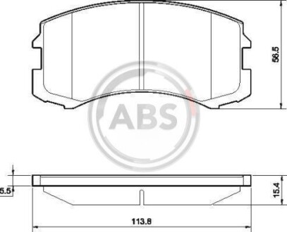 Гальмівні колодки дискові (1 к-т) A.B.S. - (mn116604, mr569225, mb569225) A.B.S. 37491