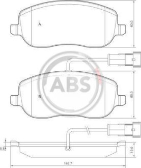 Гальмівні колодки дискові (1 к-т) A.B.S. - (77363627) A.B.S. 37495