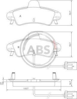 Гальмівні колодки дискові (1 к-т) A.B.S. - A.B.S. 37498