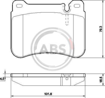 Гальмівні колодки дискові (1 к-т) A.B.S. - (0044205120, A004420512041, A0044205120) A.B.S. 37506