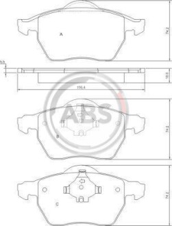 Гальмівні колодки дискові (1 к-т) A.B.S. - (2723708, 272370, 31262795) A.B.S. 37514 (фото 1)