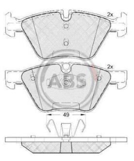 Гальмівні колодки дискові (1 к-т) A.B.S. - (34116771972, 34116777772, C2S48022) A.B.S. 37551 (фото 1)