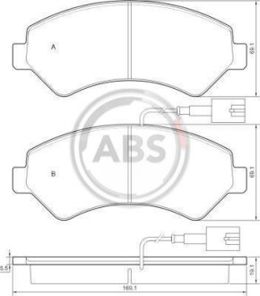 Гальмівні колодки пер. Jumper/Boxer/Ducato 09- - A.B.S. 37576