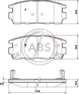 Гальмівні колодки зад. Chevrolet Captiva 06- (akebono) - A.B.S. 37583