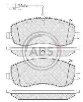 Комплект тормозных колодок, дисковый тормоз - A.B.S. 37734
