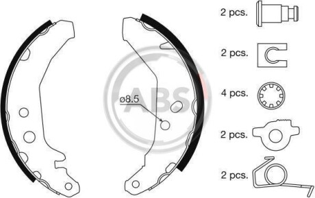 Комплект тормозных колодок - A.B.S. 8855