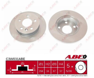Тормозной диск - ABE C3W031ABE