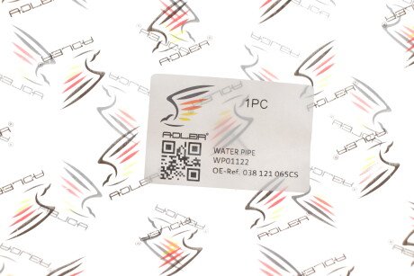 Патрубок системи охолодження VW Caddy III 1.9 TDI 04-10 - ((038121065CS, 038121065CL)) ADLER 038121065CS